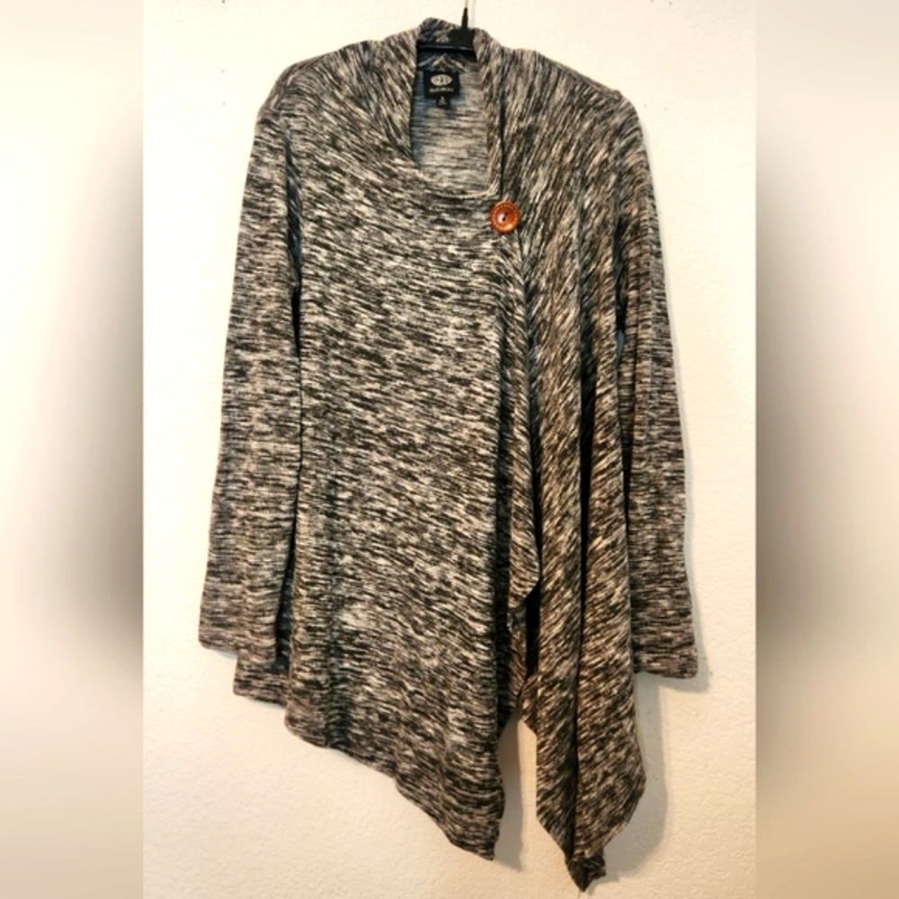 Bobeau Convertible Wrap Cardigan with Top Button, Size S